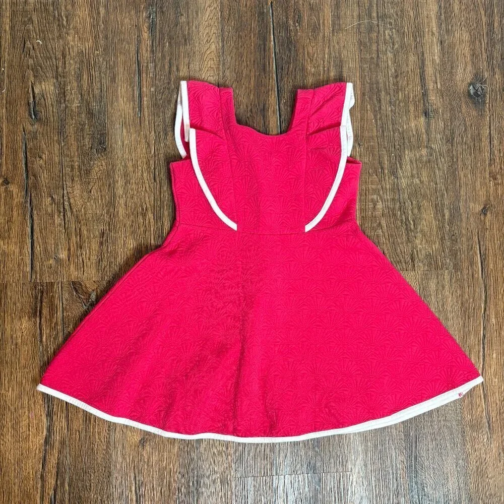 Janie and Jack hot pink jacquard ruffle dress